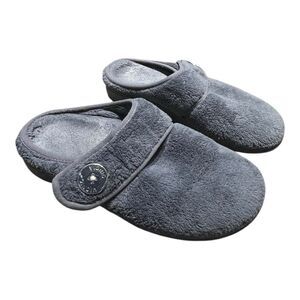 Vionic | Orthopedic Gray Plush Hook and Loop Closure Slippers 6